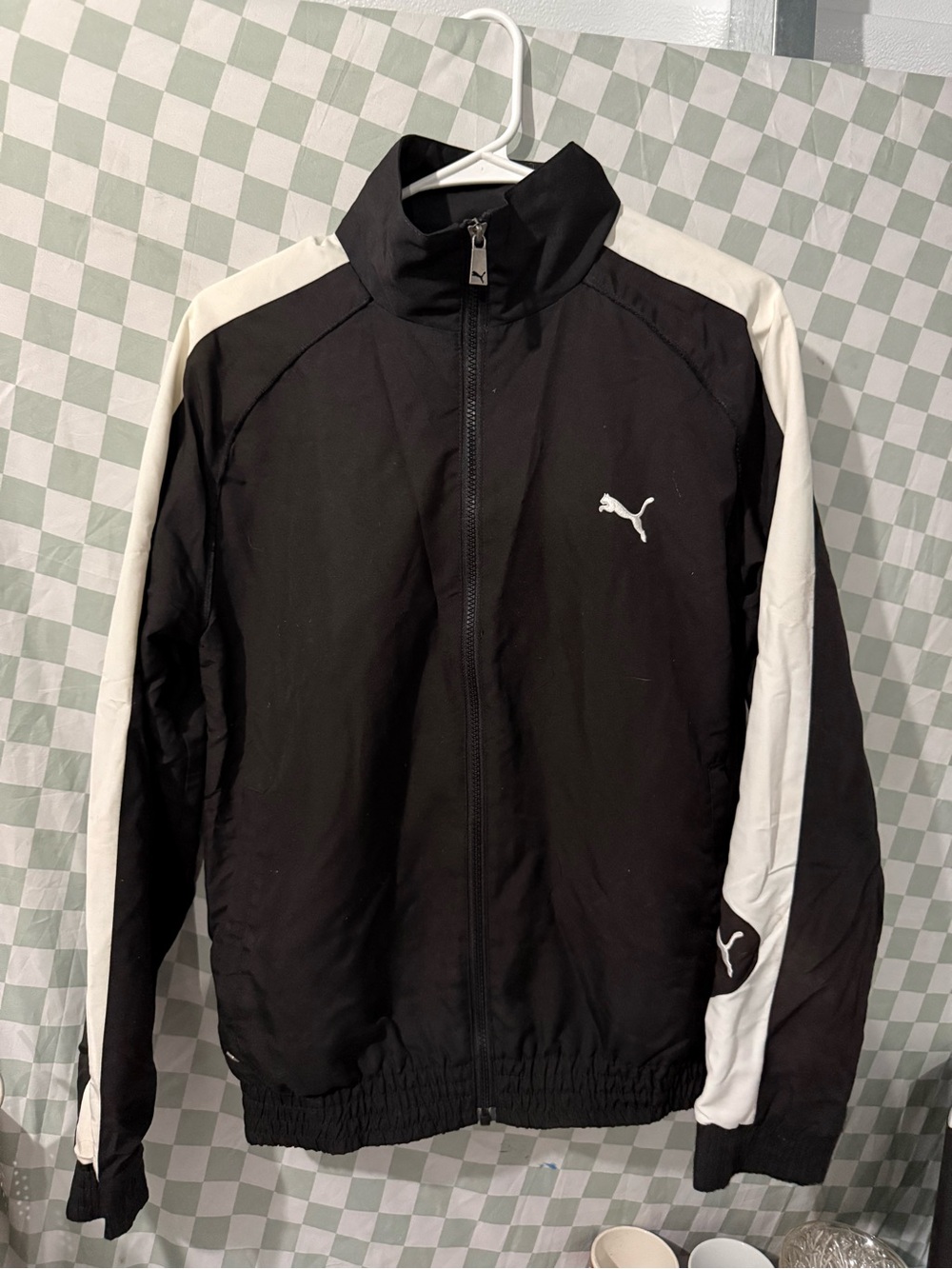Puma Black and White Men's Windbreaker Jacket